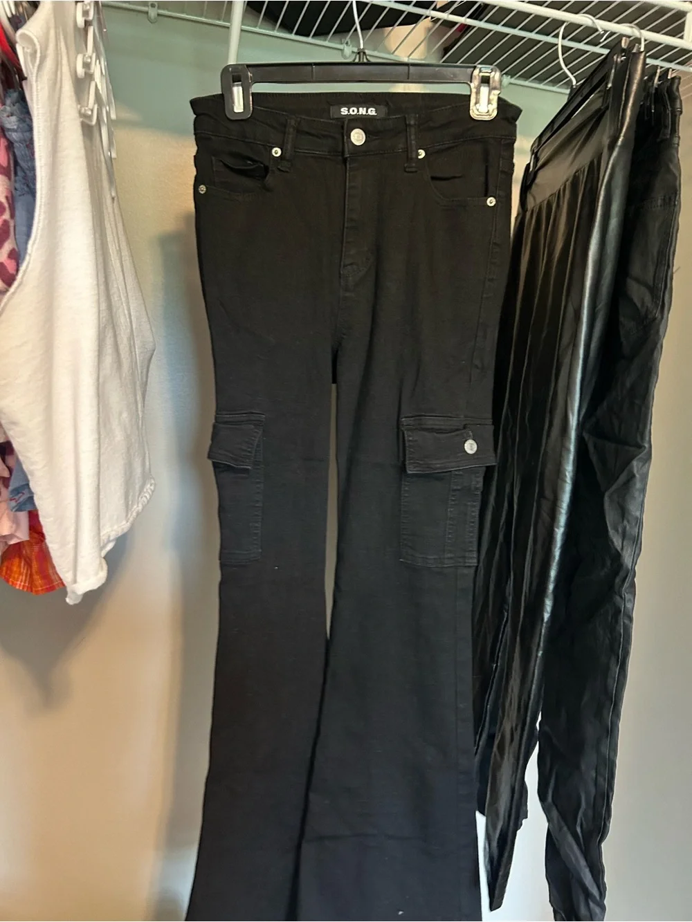 Black Faux Leather & Knit Pants Bundle